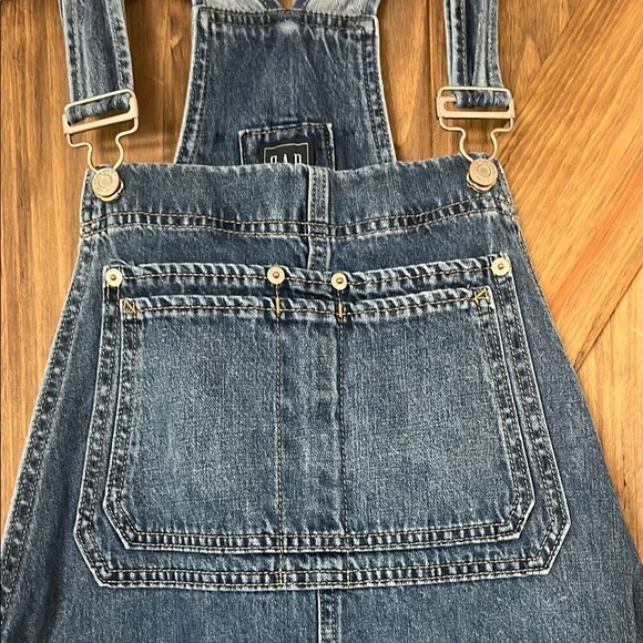 GAP Blue Denim Buttoned Overalls - Picture 6 of 9